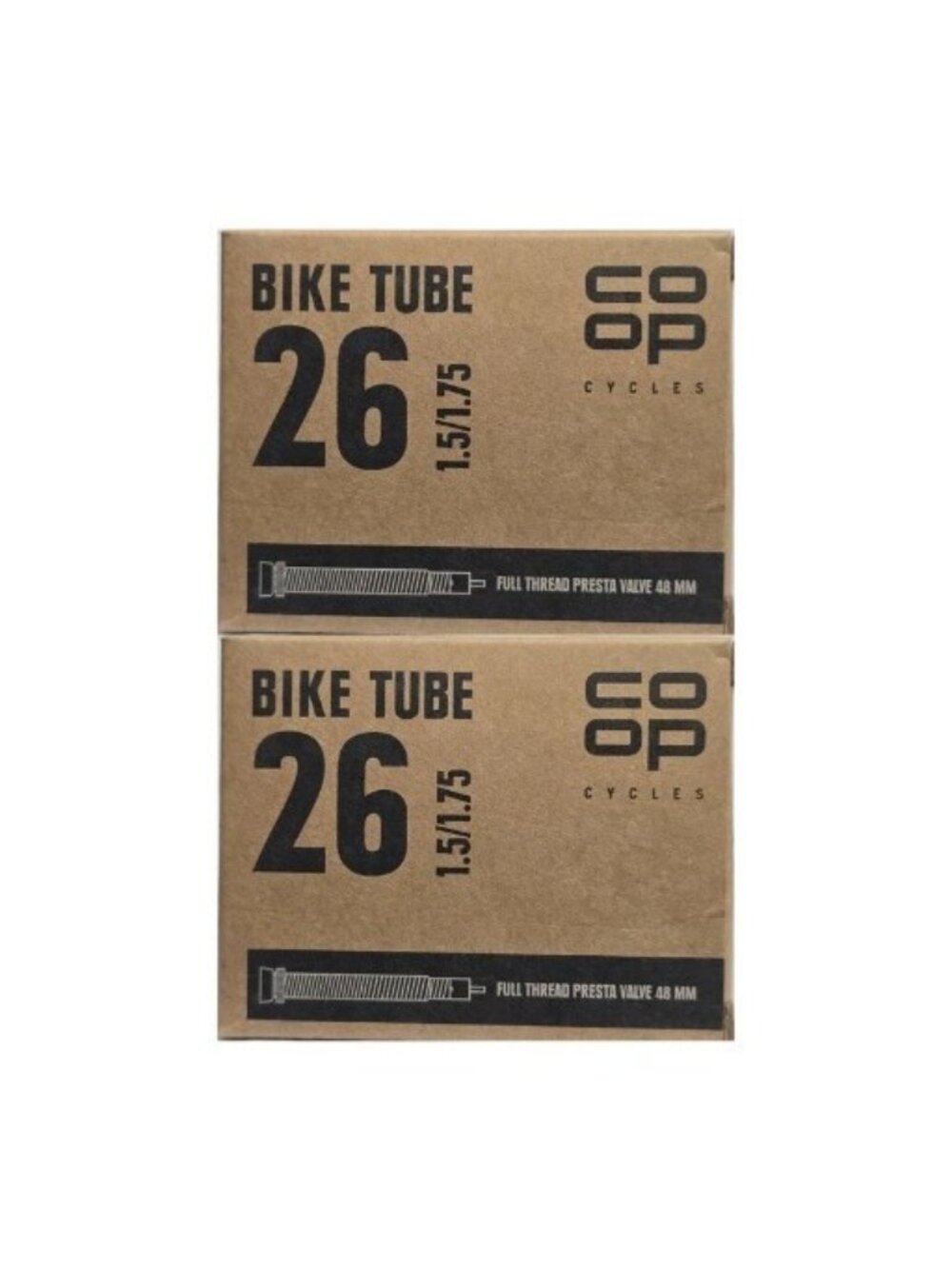 2-Pack Co-op Cycles Mountain Bike Inner Tube 26" x 1.5/1.75 Presta Valve 48mm